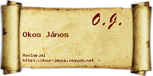 Okos János névjegykártya